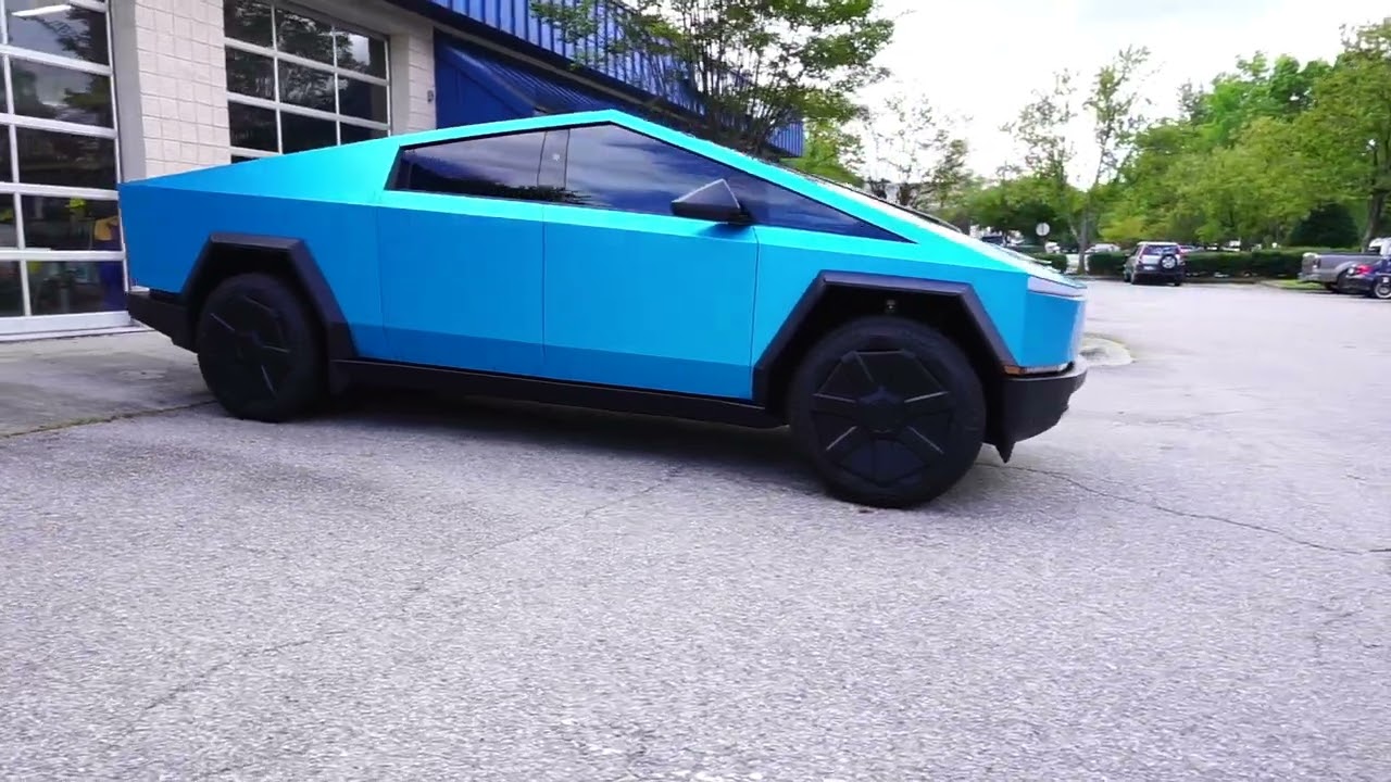 2024 Tesla Cyber Truck 3M Satin Ocean Shimmer Vinyl Wrap