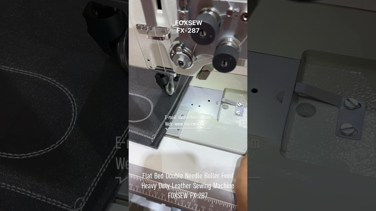 Flat Bed Double Needle Roller Feed Heavy Duty Leather Sewing Machine