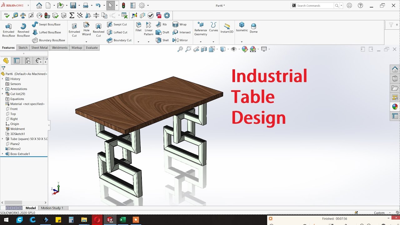 How to make industrial table design in solidworks