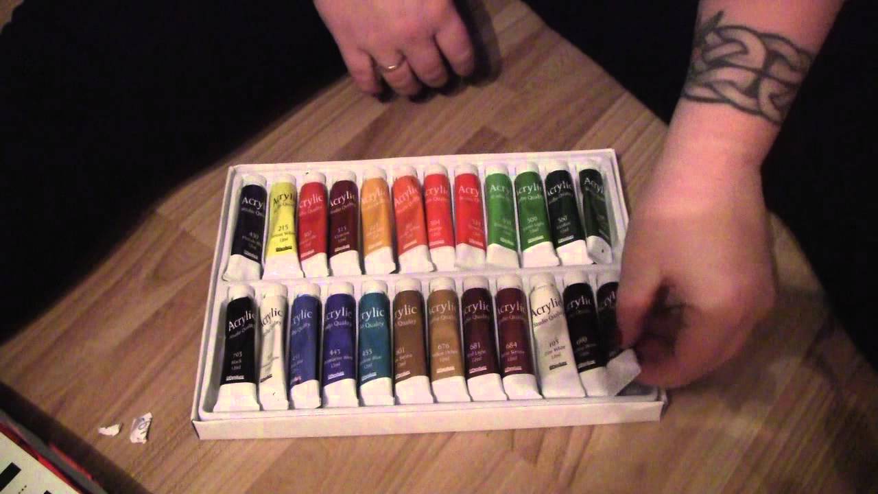 Acrylic colours box whispering ASMR