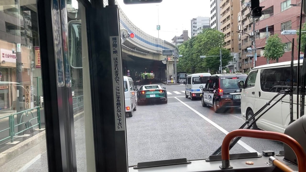 都営バス 黒77系統北青山三丁目・広尾駅前経由目黒駅前行き前面展望