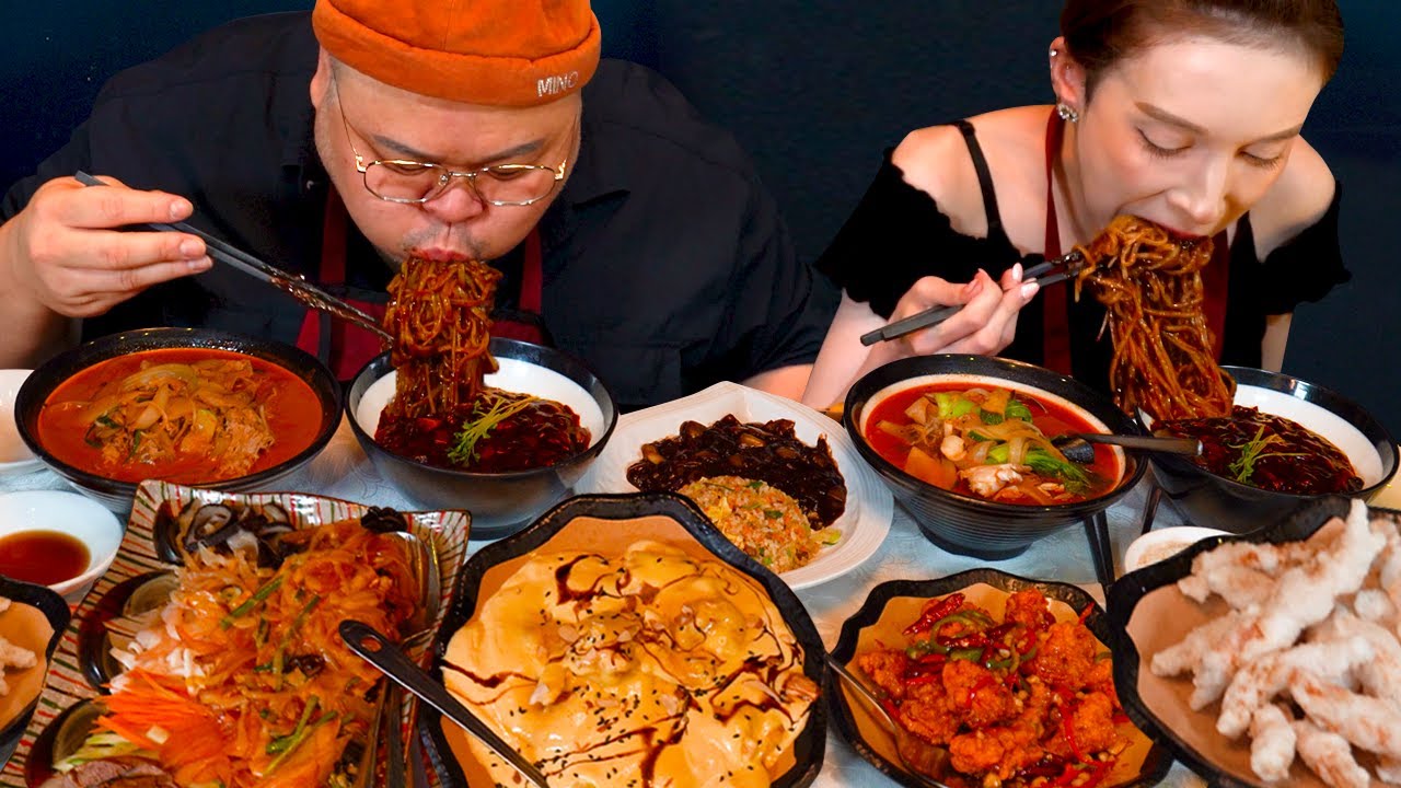 나보다 더 잘먹는 허리둘레 15인치 외국소녀....「2인 단체손님」│Black-bean-sauce noodles and Chinese food Mukbang Eatingshow