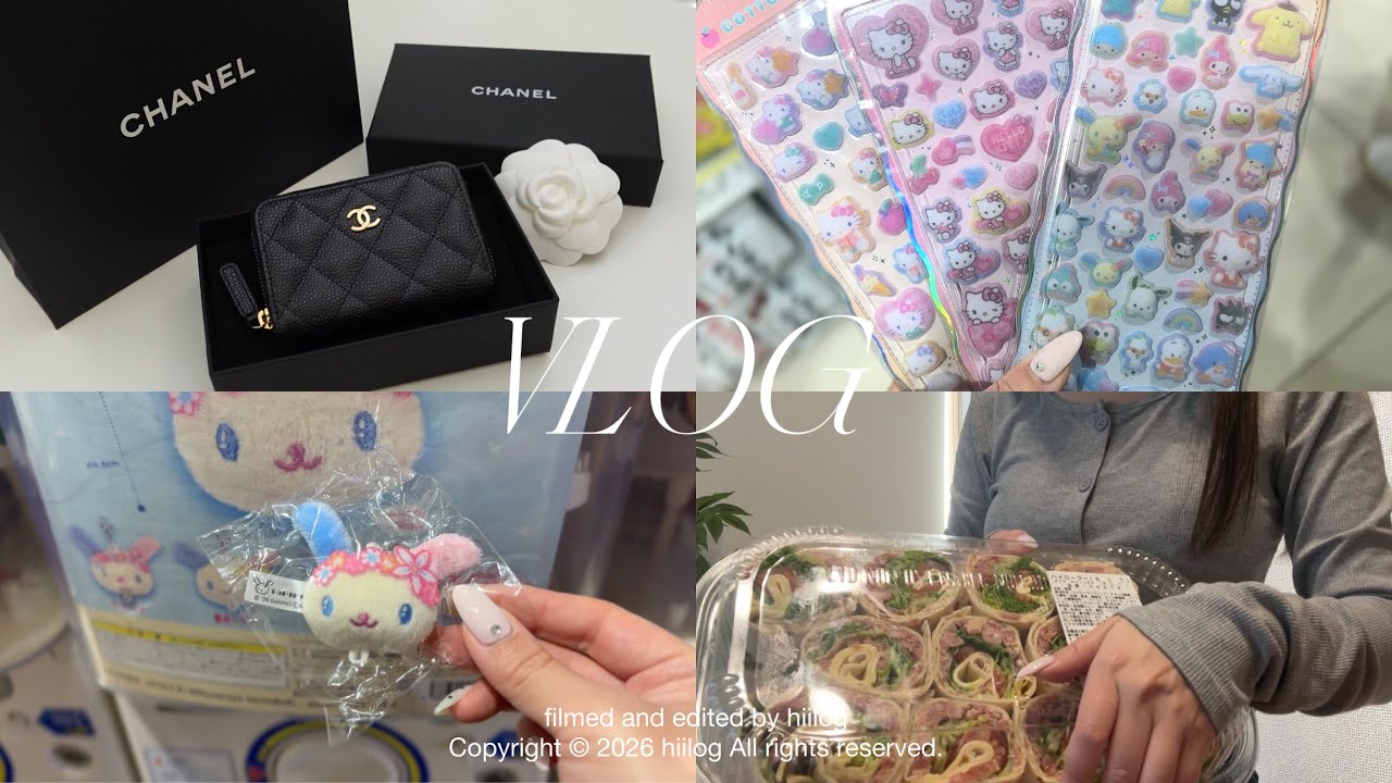 vlog | 社会人OLの日常🌙CHANELお財布開封🐈‍⬛シール,ガチャガチャ,コストコ購入品🛒
