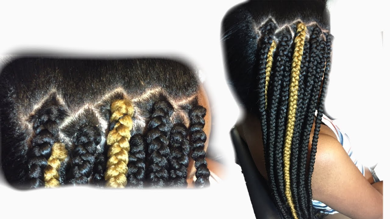 How to:Diamond Medium Box Braids/ Grip the roots box braids/How to hide colored hair for box braids
