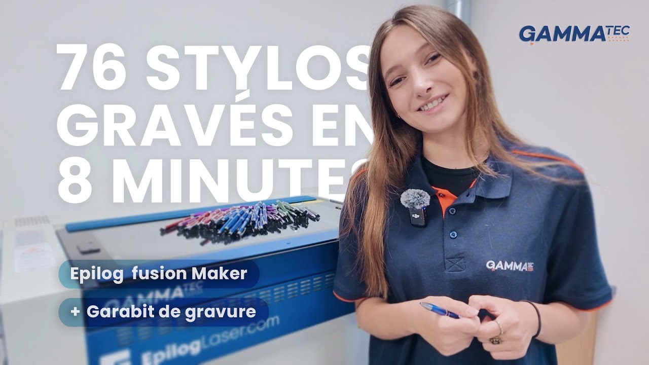 Gravure laser CO2 en s&eacute;rie : 10 stylos grav&eacute;s &agrave; la minute avec la Maker 12