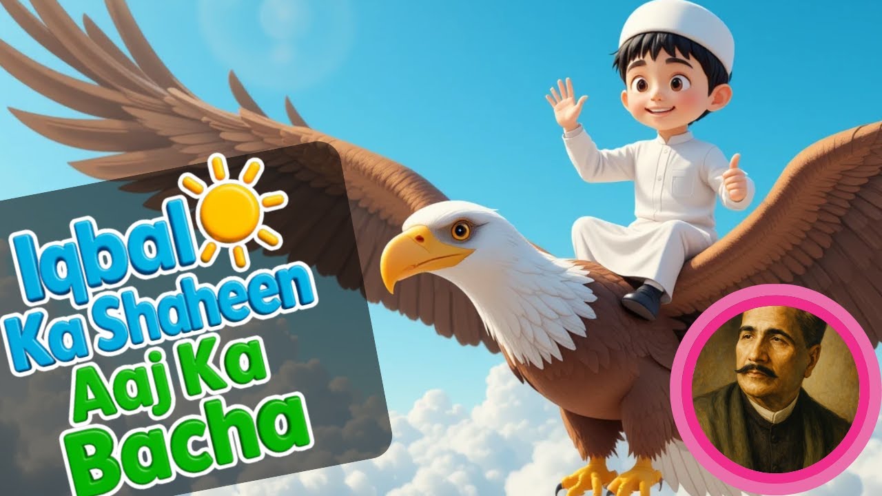 Iqbal Ka Saheen Aaj ka Bacha🦅 | Urdu Kids Poem with Moral | Islamic Motivation for Children