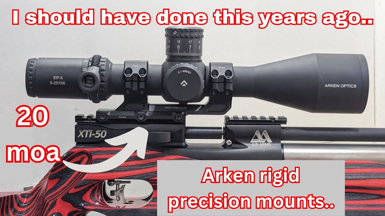 Long range scope setup.. Arken rigid precision 20moa 1pc scope mount and picatinny adapters..