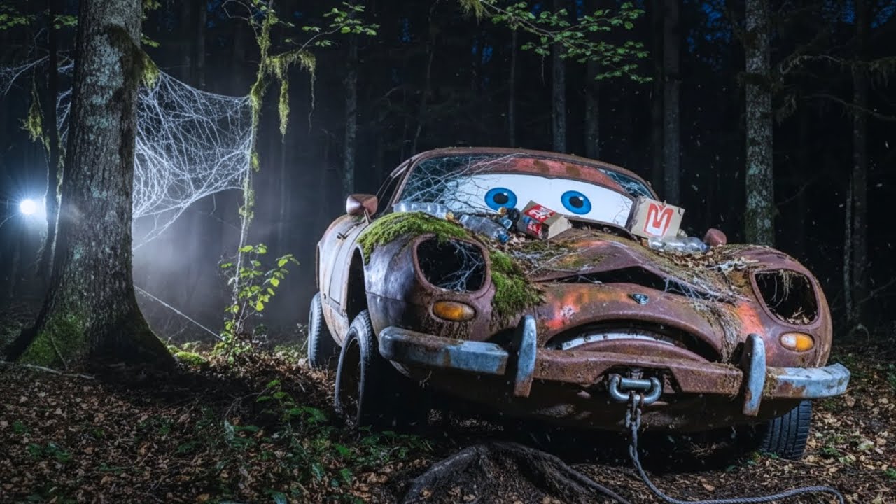 “Found Abandoned in the Forest at Night… This Junk Car Became a Supercar!”
