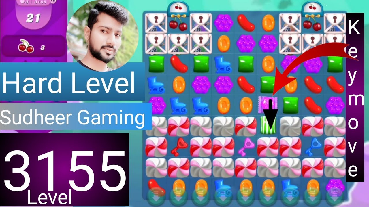 Candy crush saga level 3155 । Hard level । No boosters । Candy crush saga 3155 । Sudheer Gaming