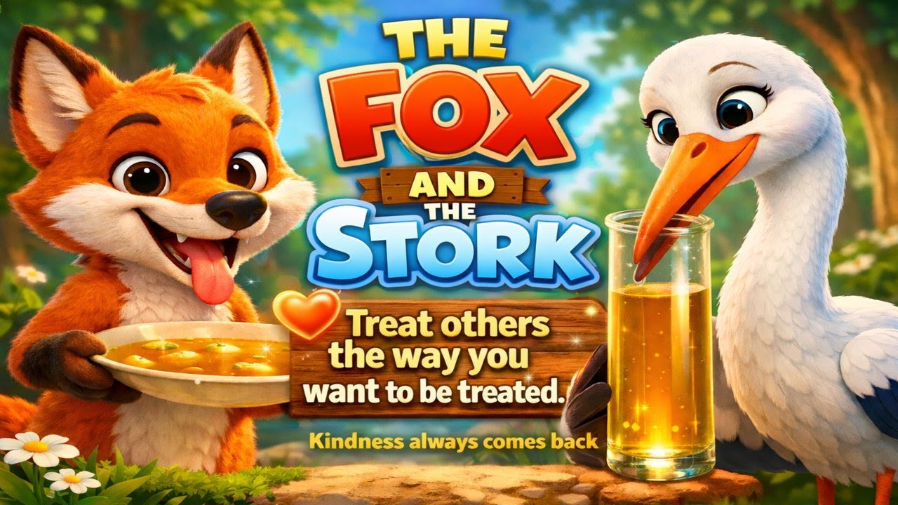 The Fox and the Stork | Learn Kindness Through a Fun Moral Story for kids