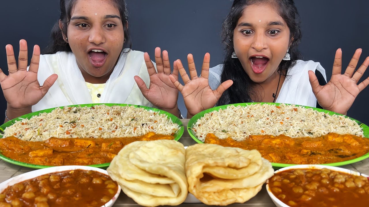Mind-Blowing ASMR Eating Challenge: Paneer Butter Masala, Chole Bhature & Fried Rice! 😍🎧