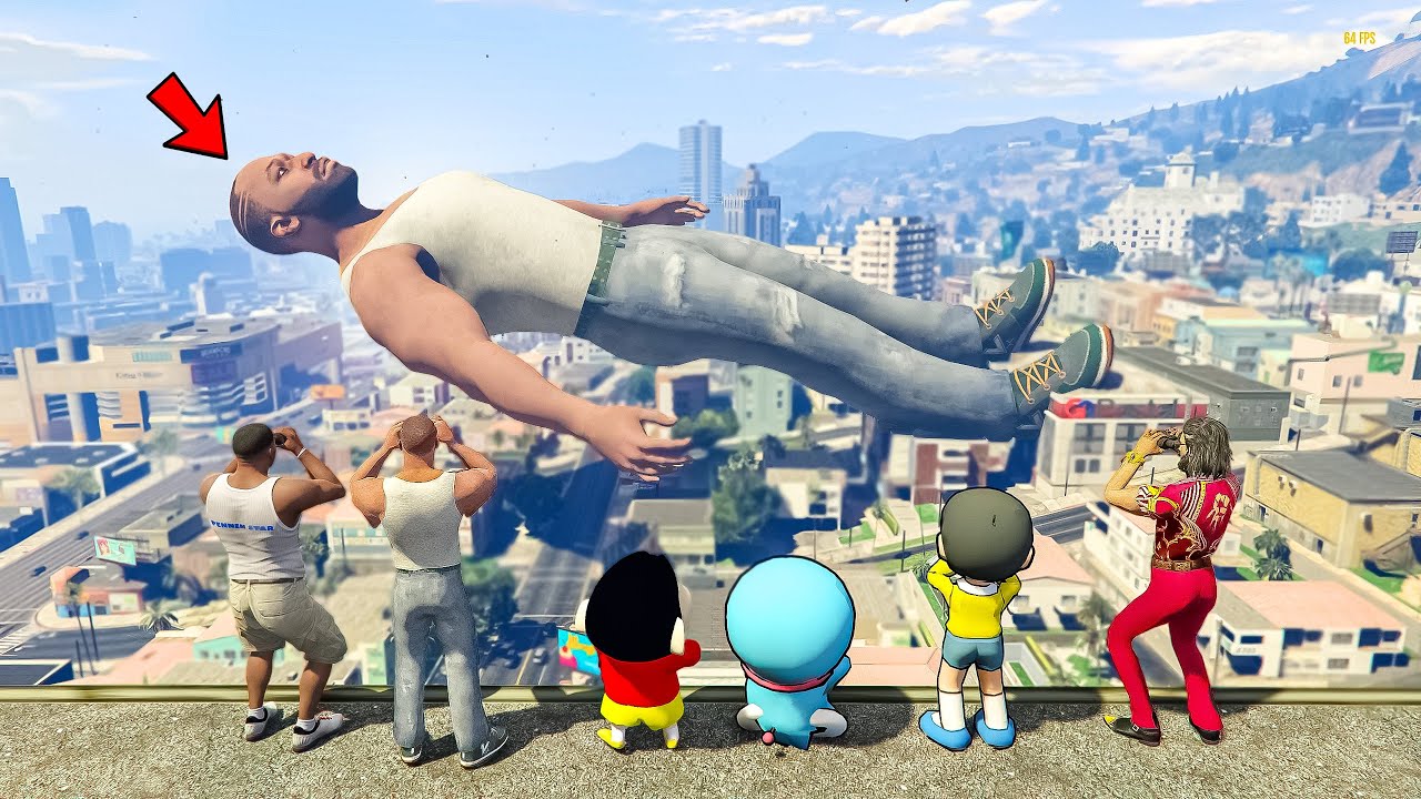 Shinchan Found BIiggest Ever Franklin With Little Singham Kicko Shiva in GTA 5 in Telugu
