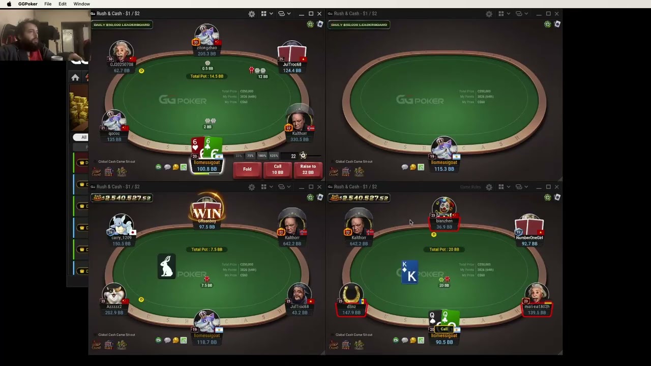🔥 Rush & Cash NL200 – 1 Hora de Sesión con Comentarios | 4 Mesas Hold’em