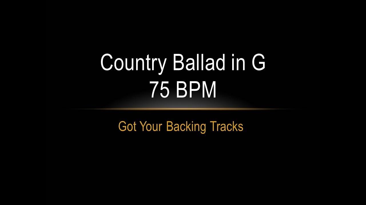 Backing Track - Country Ballad in G - 75 BPM