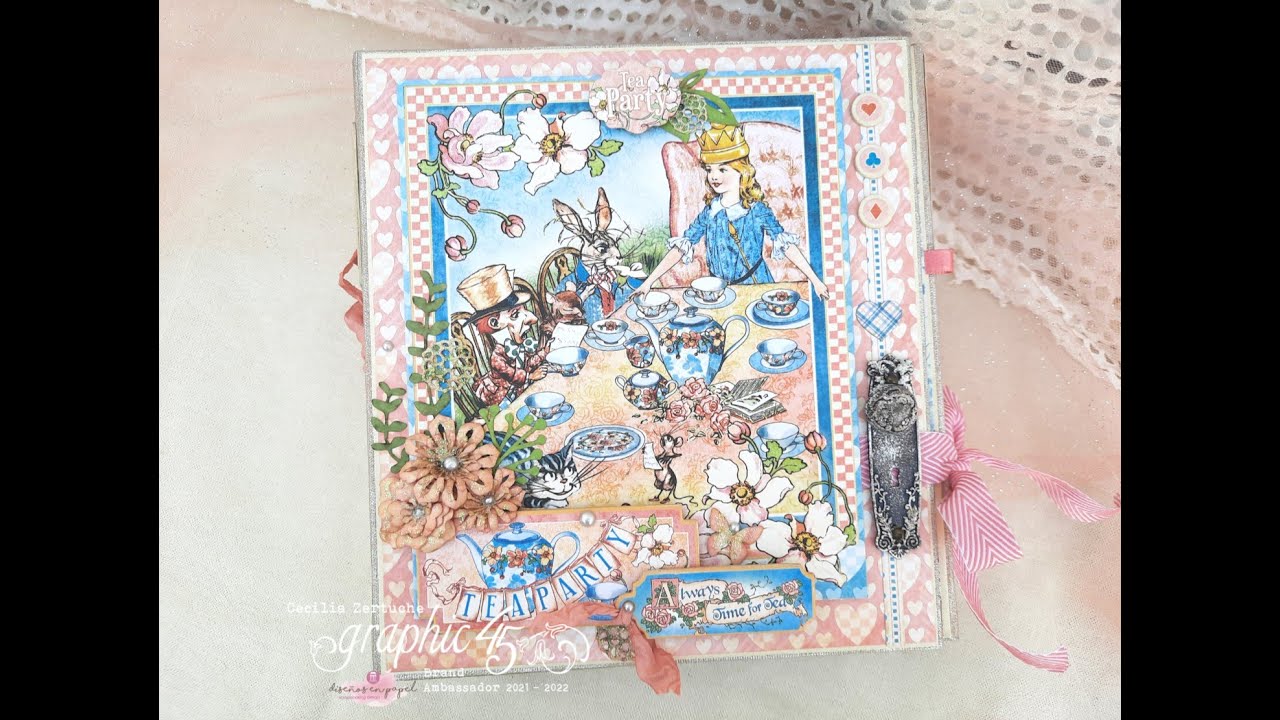 Alice's Tea Party, Graphic 45 | Mini trifold album walkthrough