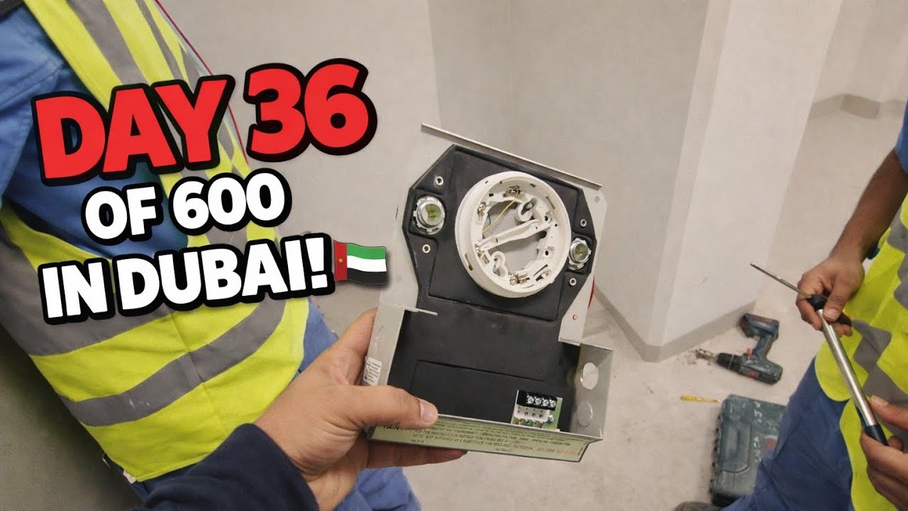 Day 36 of 600 in Dubai 🇦🇪 | Fire Alarm Device Installation | Electric Site Work Vlog
