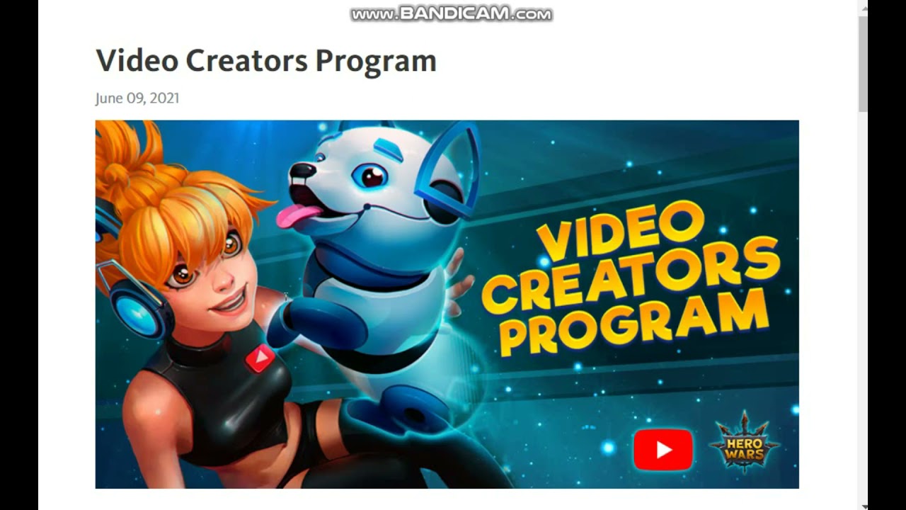 Video Creator Programs member on Hero Wars.  #herowars #member