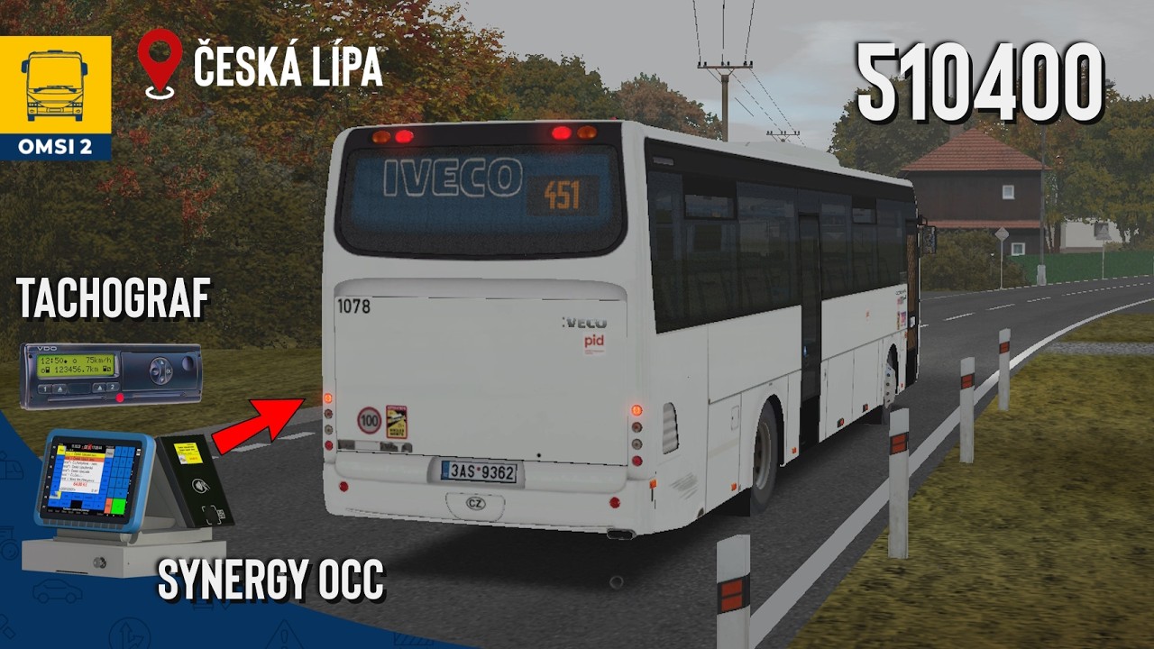 OMSI 2 #153 - Upravený CROSSWAY se SYNERGY (update 1.2) na lince 451 v dešti ☔