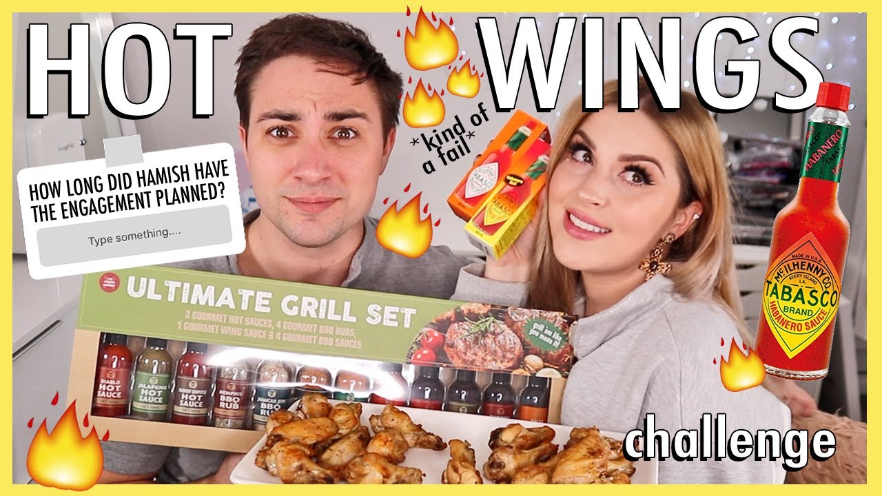 hot wings challenge with my fiance! 😜🔥 Q&A and food challenge!