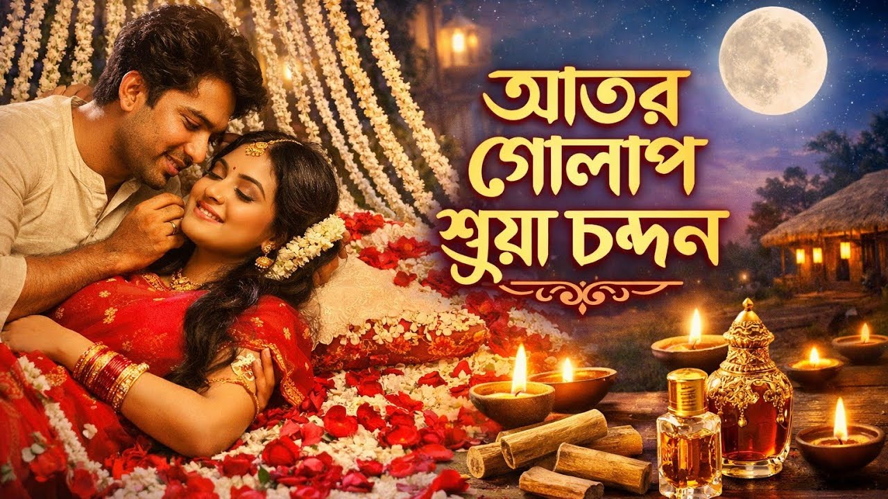 আতর গোলাপ সুয়া চন্দনসাজাইলাম ফুল বিছানা