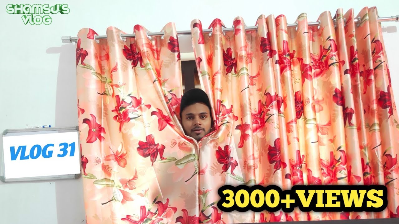 വീട്ടിൽ കർട്ടൻ ഫിറ്റ് ചെയ്താലോ curtain fitting in my home SHAMSUSvlog