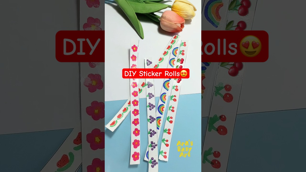 ✨ DIY Handmade Sticker Rolls 😍 @ArasEasyArt #diy #stickers #ytshorts #viral