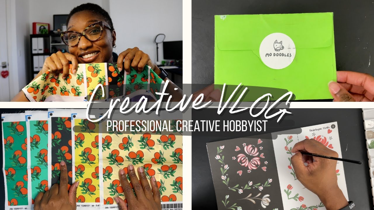 spoonflower fabric swatches💙 | #peachtober23 | patterntober | you can folk it | creative vlog | ep04