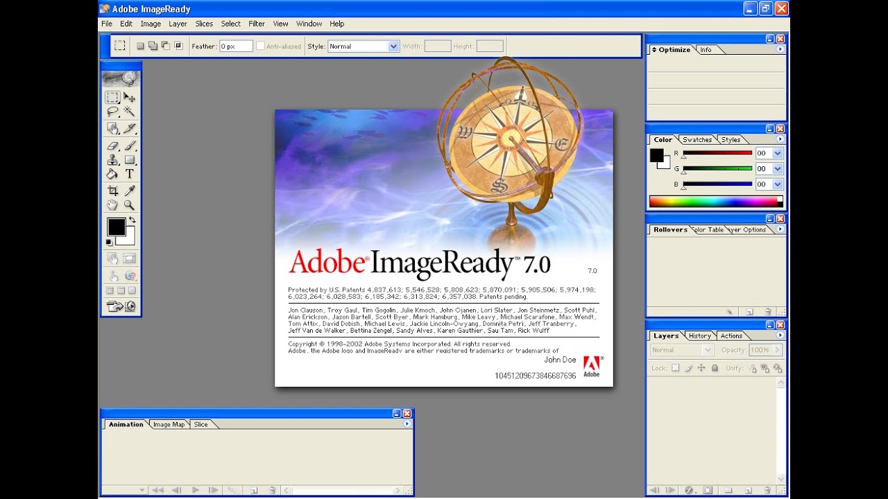 Adobe ImageReady 7.0 in 2002