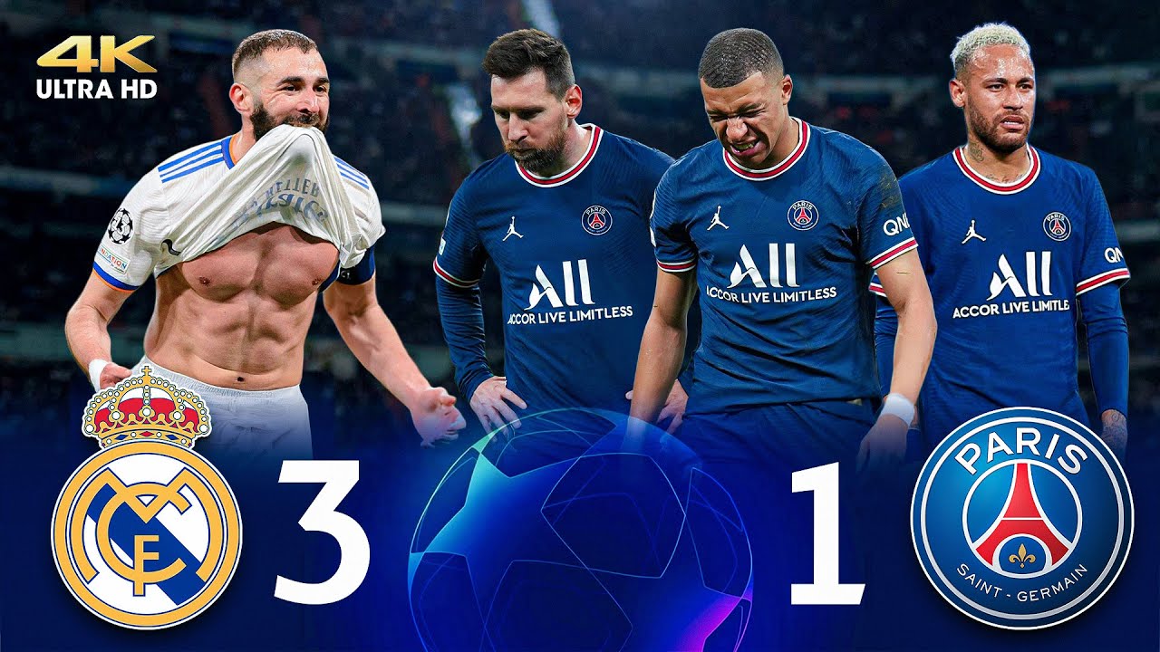 🔥 Бензема уничтожил ПСЖ хет-триком 🤯⚽ Пали Месси, Неймар и Мбаппе ❯ Реал (3-1) ПСЖ ● 4K