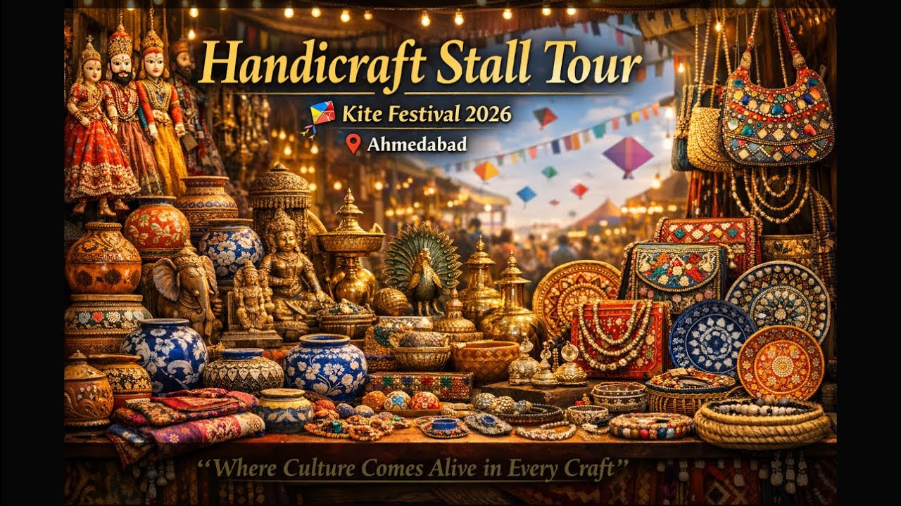Kite Festival 2026 Ahmedabad: Stunning Handicraft Stall Tour & Vibrant Gujrati Art Vlog #Patangotsav