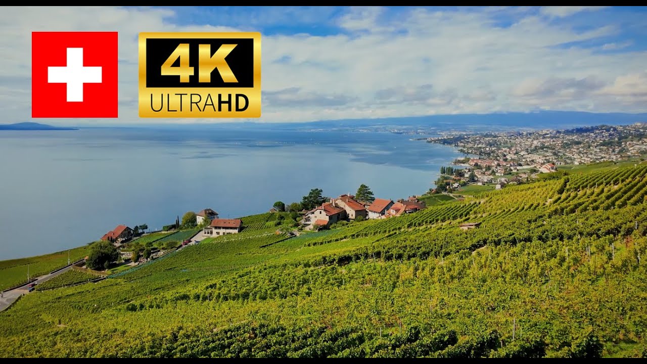 Walking from Grandvaux to Lutry , Switzerland