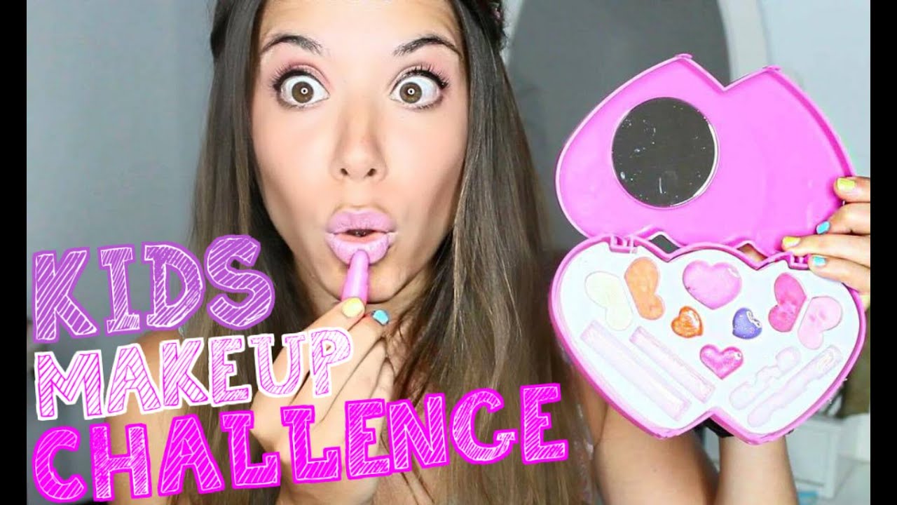 FULL FACE USING ONLY KIDS MAKEUP Challenge | Adriana Spink