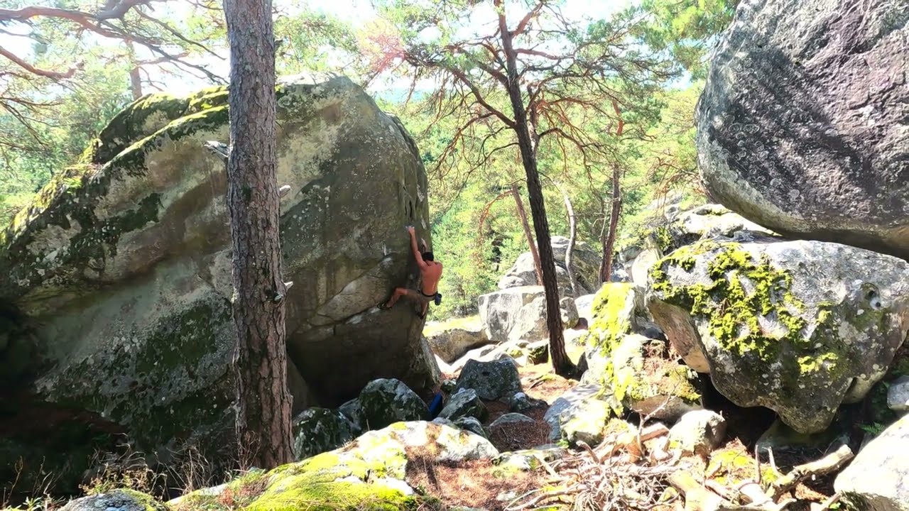 Escalade Fontainebleau, Exploding Kittens 7a+ / 7b Dame Jouanne