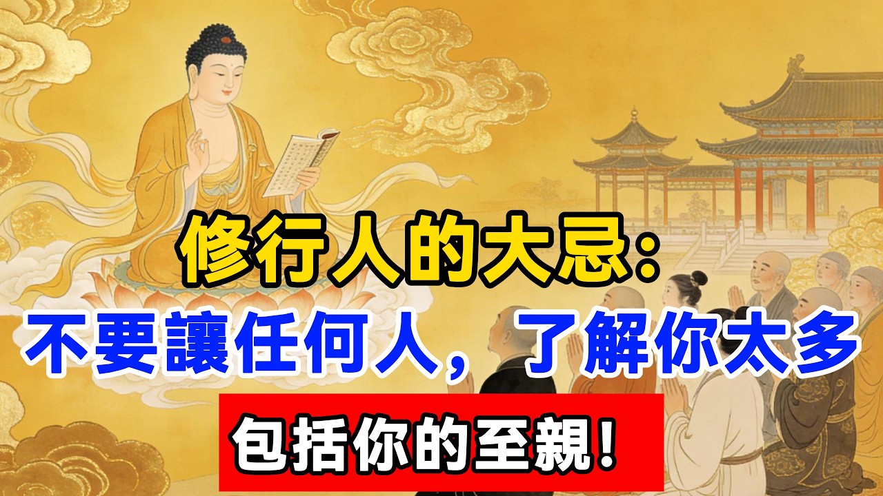 修行人的大忌：不要讓任何人，了解你太多，包括你的至親！（佛家經典啟示）#明月禅心#兄弟姐妹#家庭關系#因果真相#親情糾紛#斷親#能量止損#禪修#人生智慧#心理成長#放下執念#佛學故事