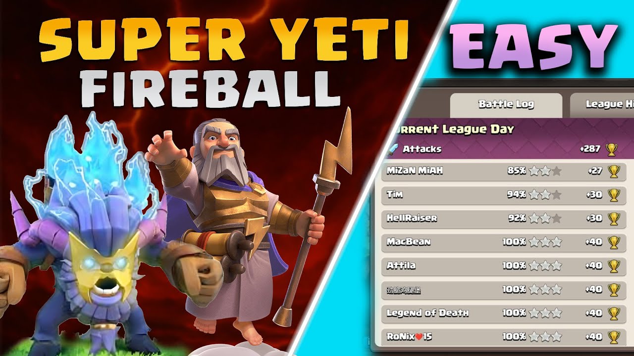Best Th 17 Army for Ranked Mode | Super Yeti Fireball | Clash Of Clans | 2025