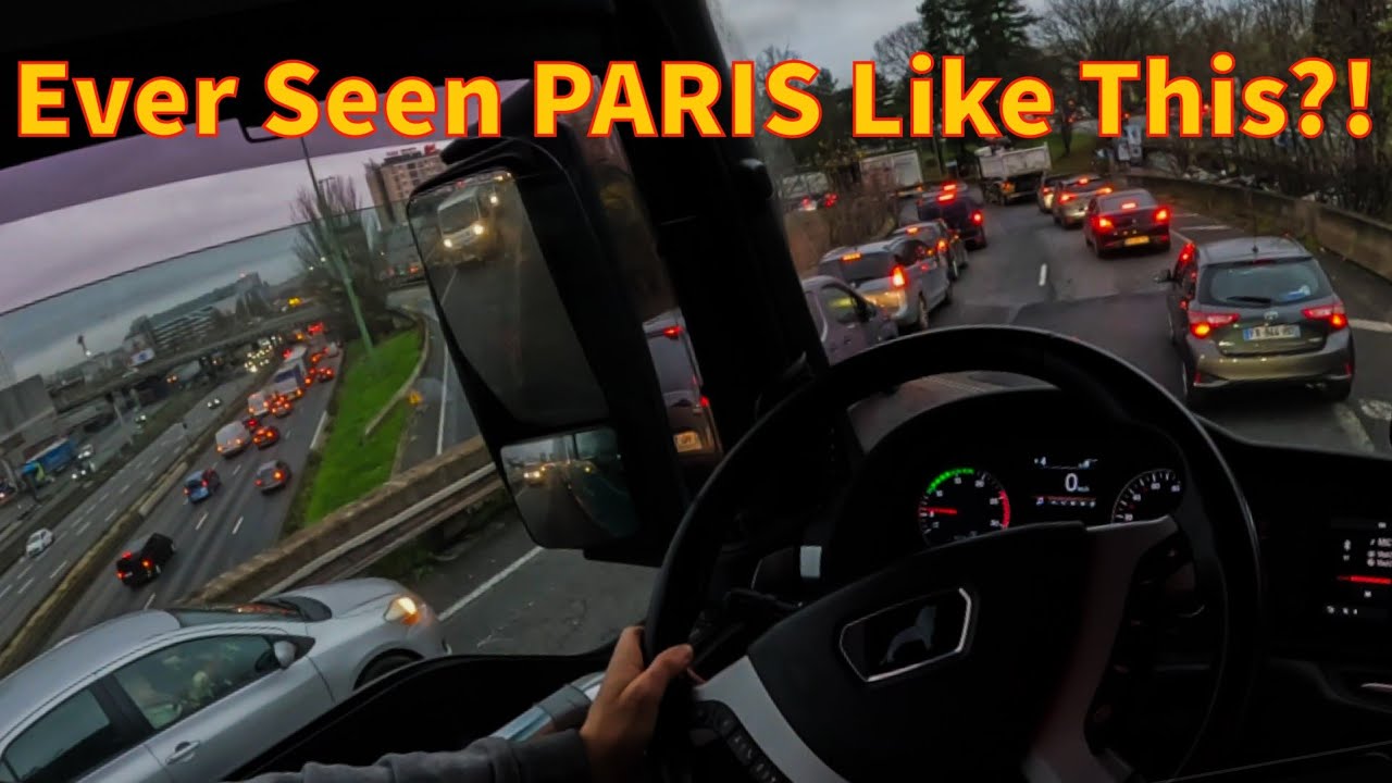Stuck in Paris Morning Traffic | POV Trucking Experience
