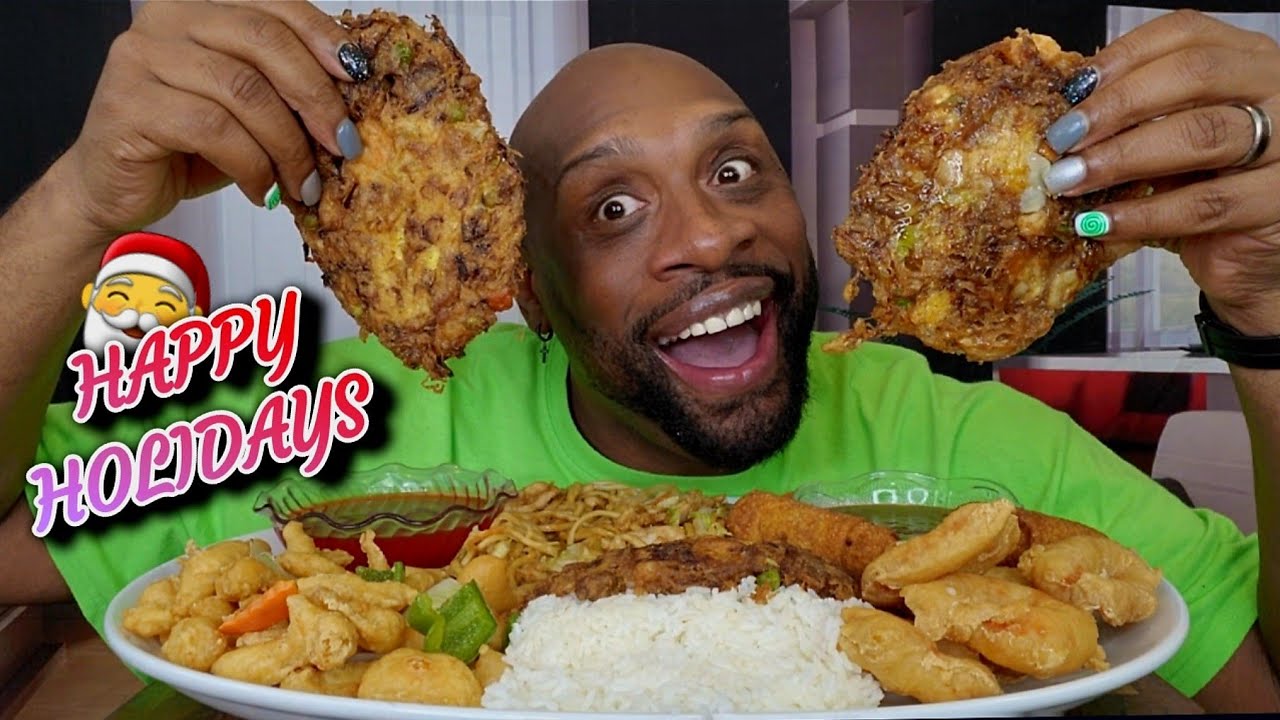 HUGE EGG FOO YOUNG CHINESE FOOD MUKBANG 먹방 .. 12 DAYS OF XMAS WITH THE MUKBANG BULLS .. CHINA HEAVEN