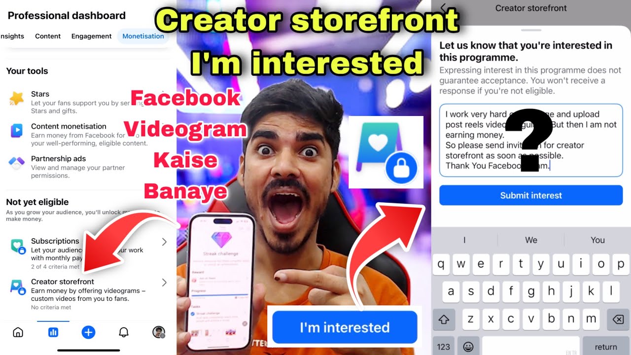 Creator storefront I’m interested 🤔 Creator Storefront Facebook Videogram 🤑 Creator Storefront Setup