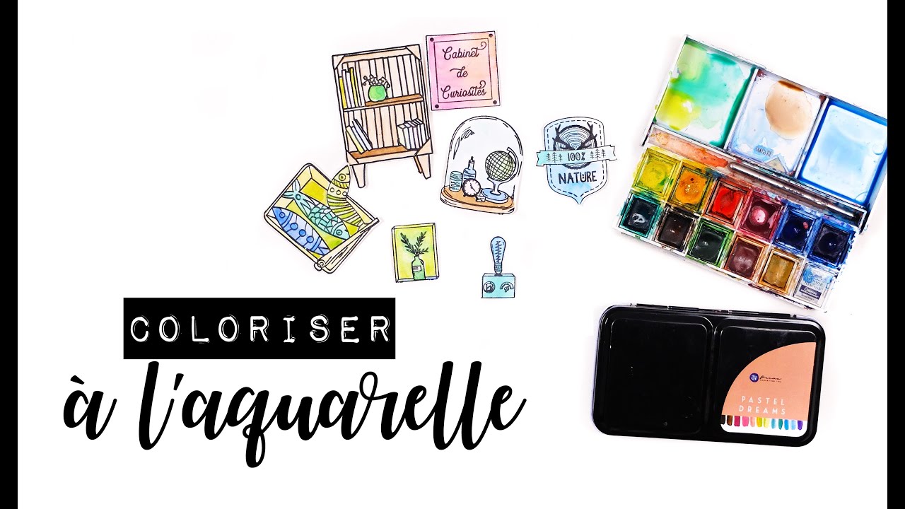 TUTO SCRAPBOOKING Comment je colorise mes tamponnages à l'AQUARELLE ? | LYDILLE |
