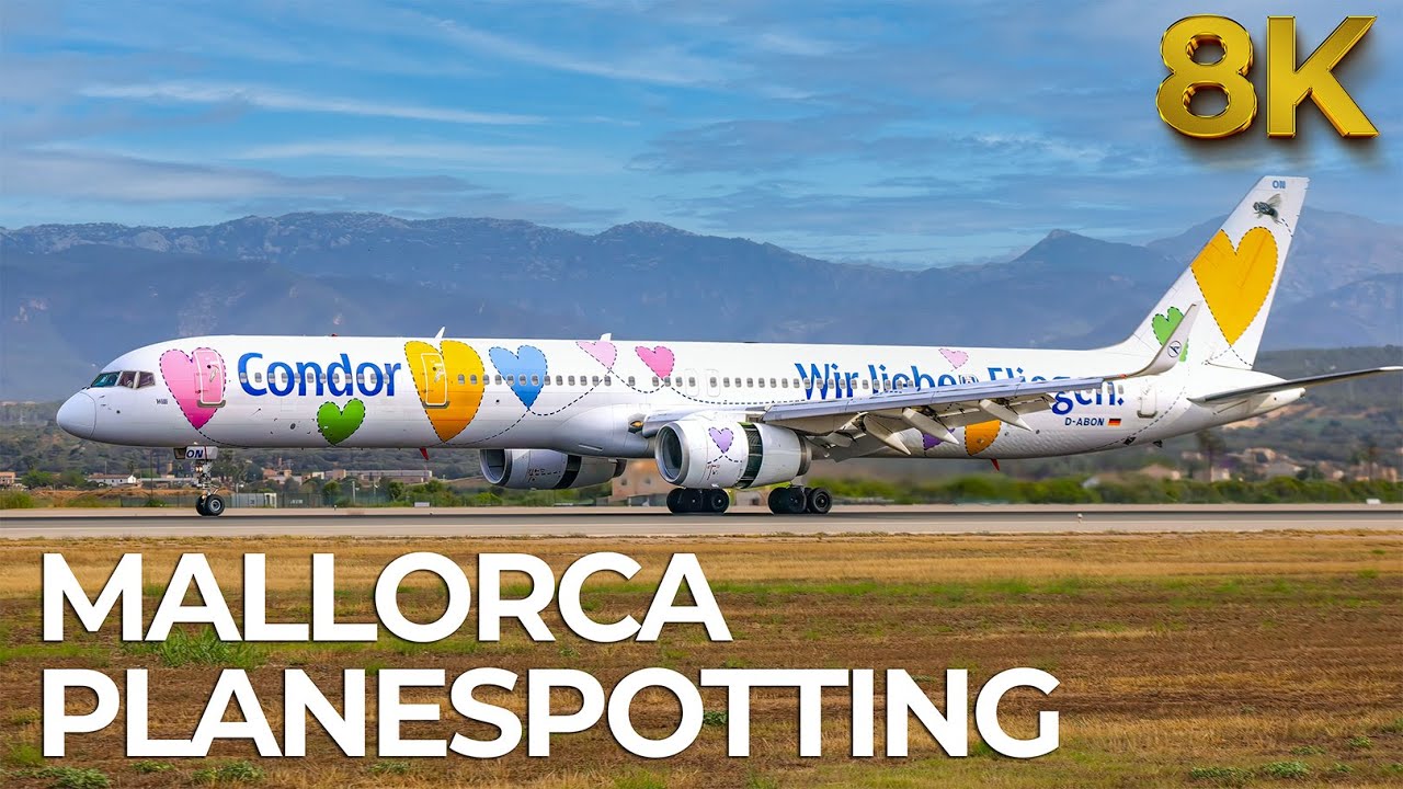 22 BEAUTIFUL PALMA DE MALLORCA LANDINGS in 8K - w/ Sunclass A330 Neo, TUI 787, Condor 757
