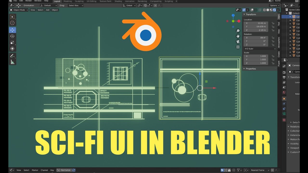 Учебник по научно-фантастическому интерфейсу Blender