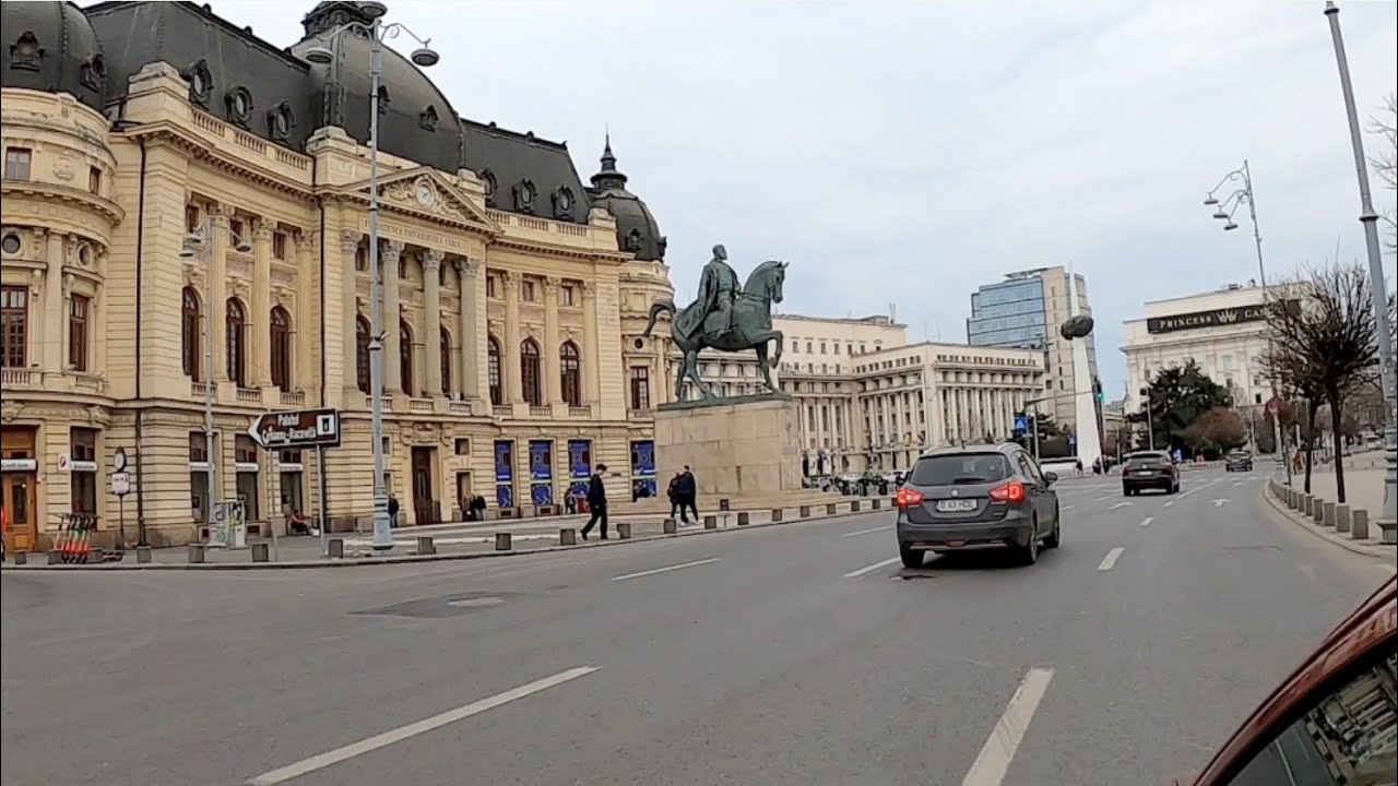 Driving on CALEA VICTORIEI (Victory Ave) 2023, Bucharest, Romania