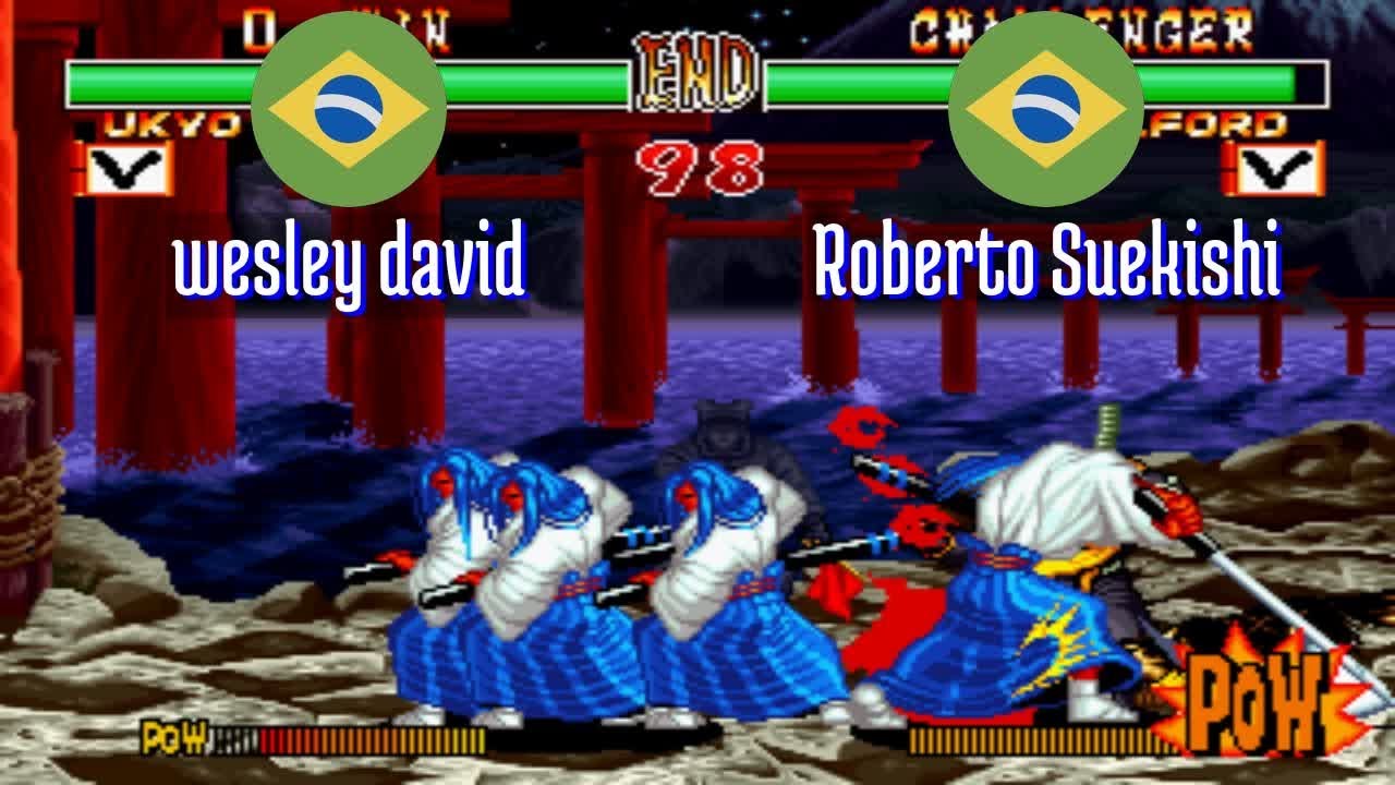 FT5 @samsho2: wesley david (BR) vs Roberto Suekishi (BR) [Samurai Shodown II Fightcade] Mar 13