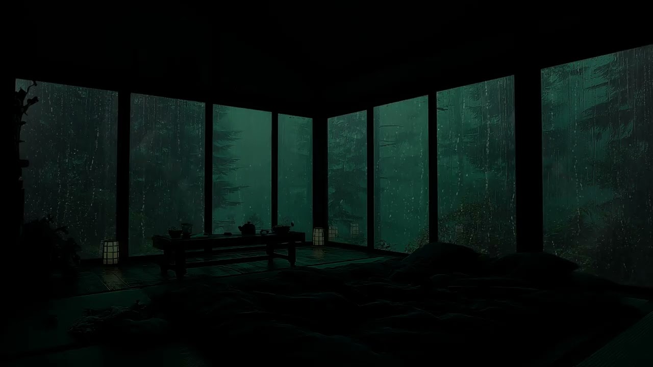 Gentle Rain Sounds at a Mountain Cabin| Peaceful Night Ambience for Deep Sleep and Relaxation No Ads