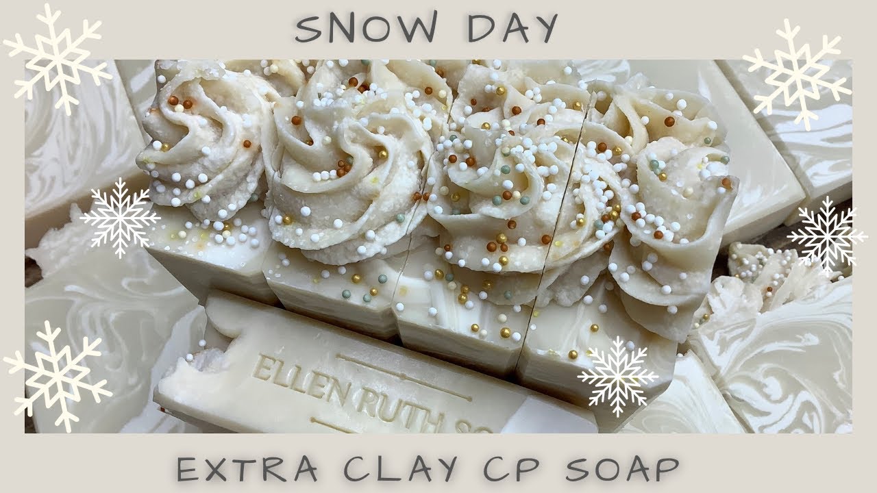 Создаём ❄️ СНЕЖНЫЙ ДЕНЬ 🤍 CP Soap — Белое на белом с двойной глиной | Мыло Эллен Рут