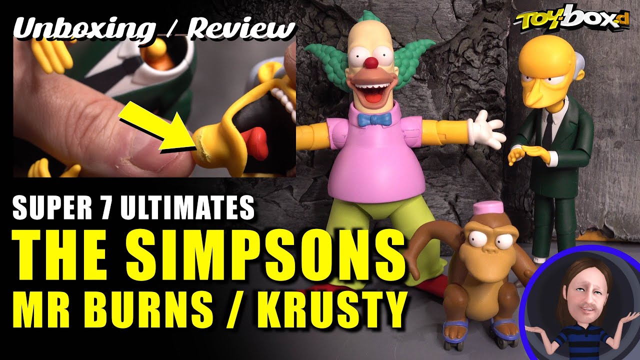 SUPER 7 ULTIMATES THE SIMPSONS / MR BURNS / KRUSTY THE CLOWN - Unboxing & Review