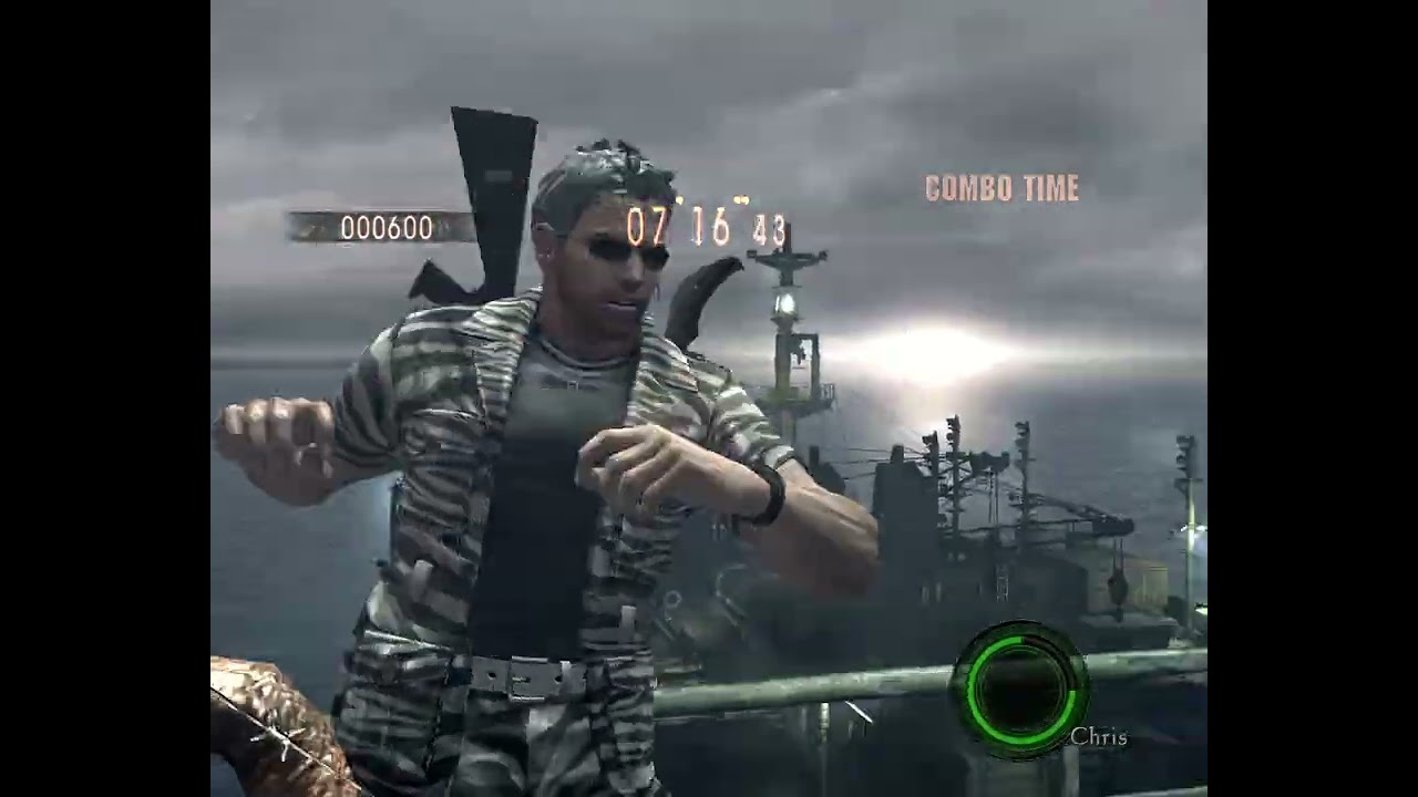 RE5 - The Mercenaries - Chris (Safari) - SS Rank - Ship Deck