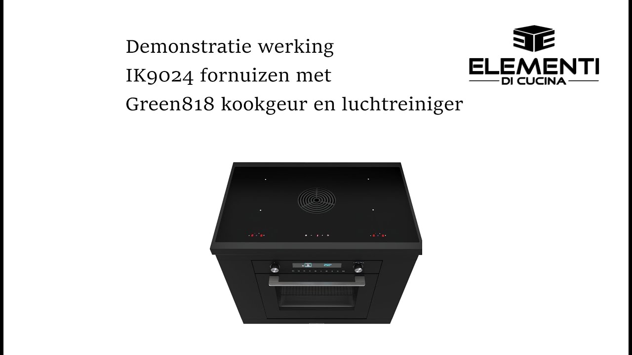Inductie fornuis met afzuiging 90 cm recirculatie met plasma filter - unieke werking gedemonstreerd