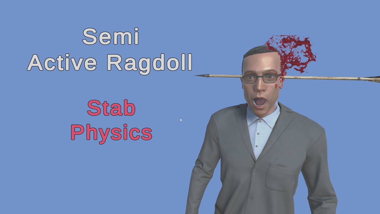 Testing impalement physics with my characters with active ragdoll (arrow, spear, knife and axe)!!!