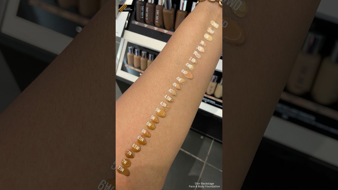 DIOR | Backstage Face & Body Foundation swatched in shades 3WO (Medium) - 7.5N (Deep)